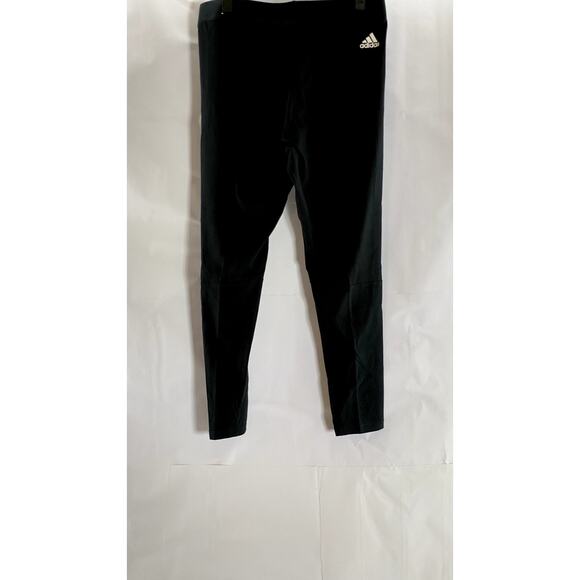 ADIDAS Women's Black/White Essential Linear Pull-On Tights SZ L - Picture 1 of 12